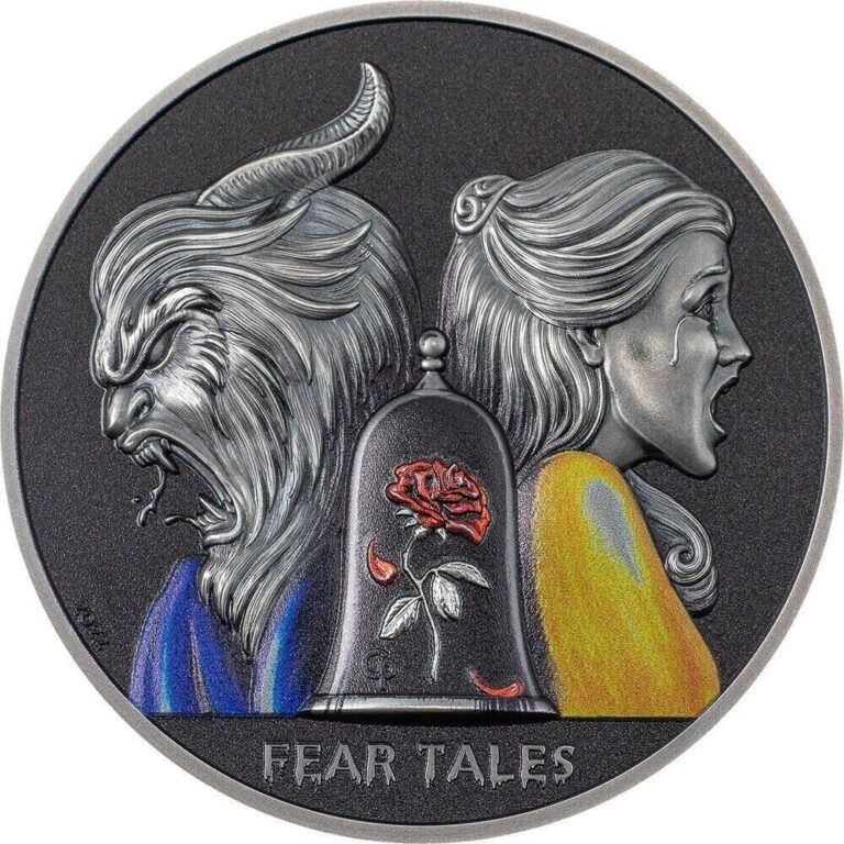 Read more about the article 2022 Palau Fear Tales Beauty and the Beast 2 oz Silver Antiqued Coin Minted 500