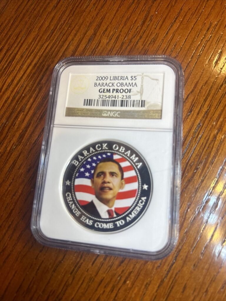 Read more about the article 2009 Liberia $5 Barack Obama NGC Silver Plated Gem Proof