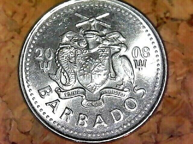 Read more about the article 2008 BARBADOS  Nickel plated steel TWENTY FIVE CENT COIN KM# 13a