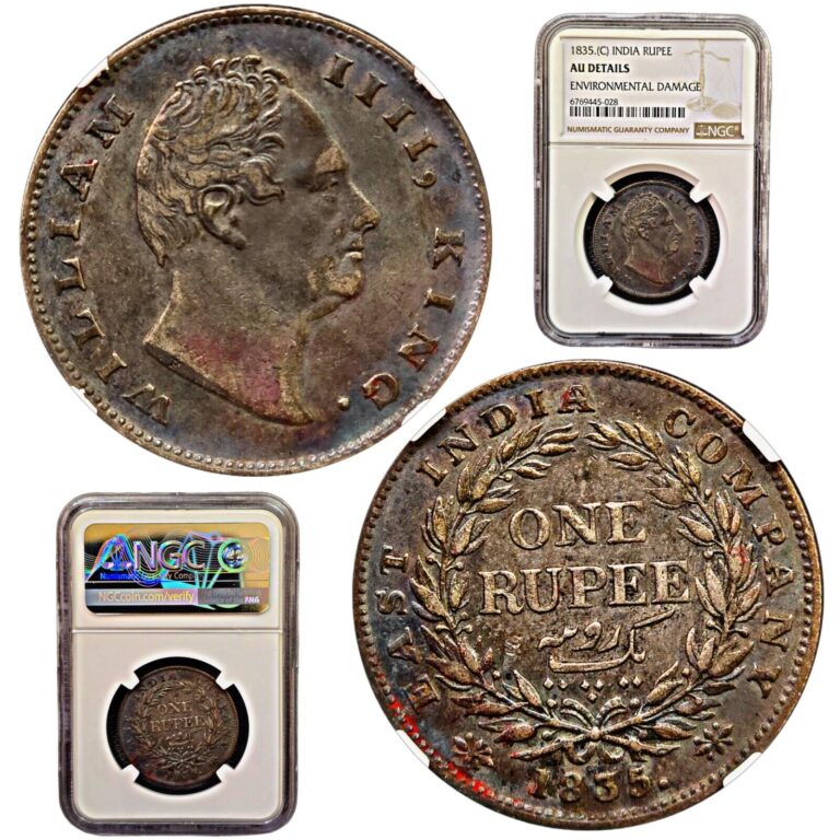 Read more about the article BRITISH INDIA EIC  William IV  Silver Rupee 30.58 mm  Calcutta Mint rare NGC GR.