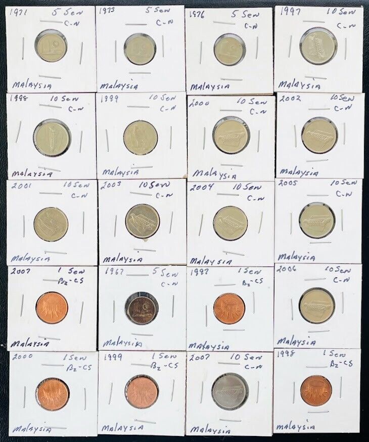 Read more about the article MALAYSIA COIN LOT of 20 Different ASIA COINS Old Coin Shop Inventory WHOLESALE