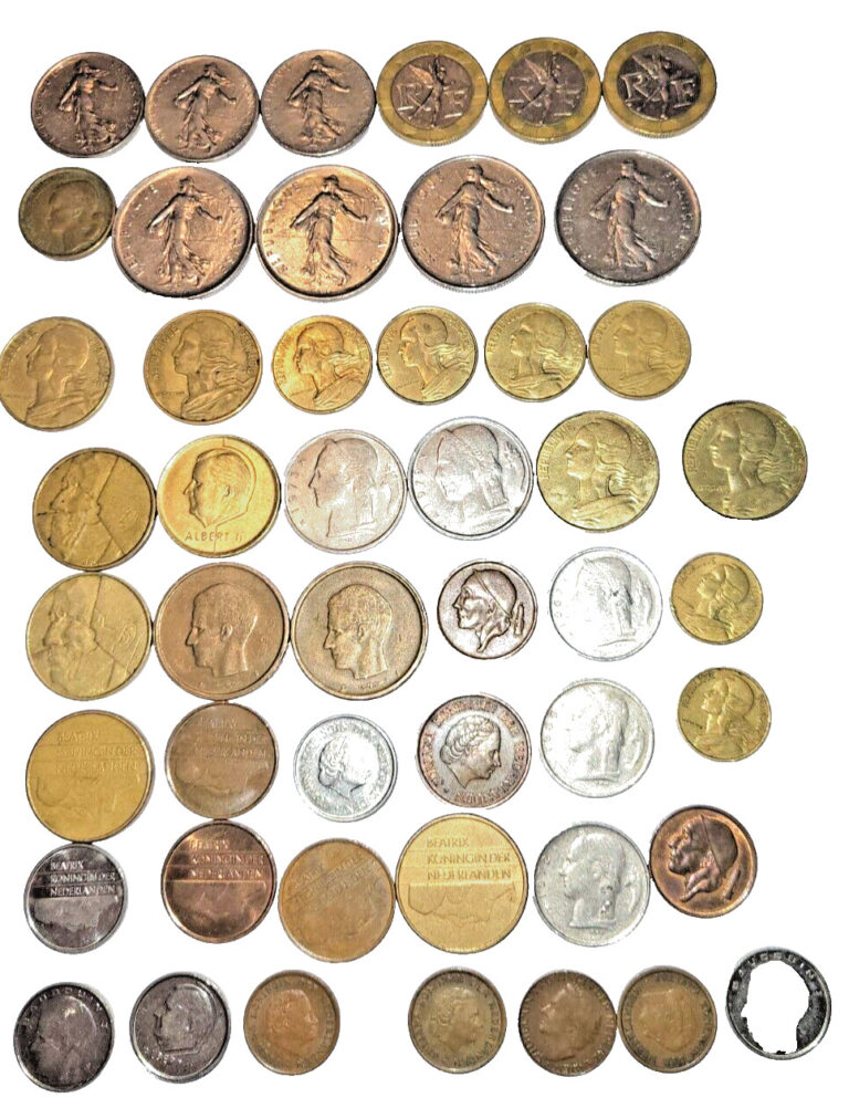 Read more about the article Lot of French  Belgian  Netherlands Coins 1953- 1981 48 Coins Including Rare!