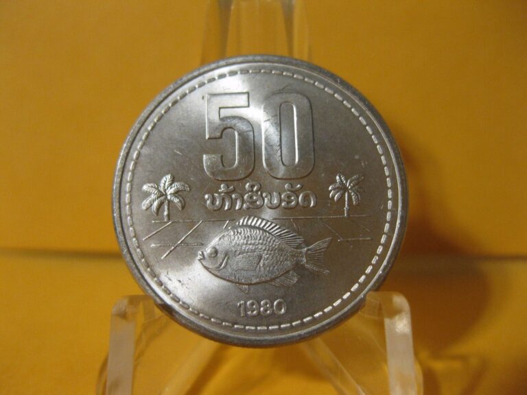 Read more about the article 1980 Lao coin  FISH  nice Unc coin  1 year type  high grade coin Laos