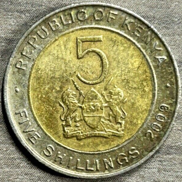 Read more about the article 2009 5 Shillings Kenya World Coin Bimetallic in Circulated Condition