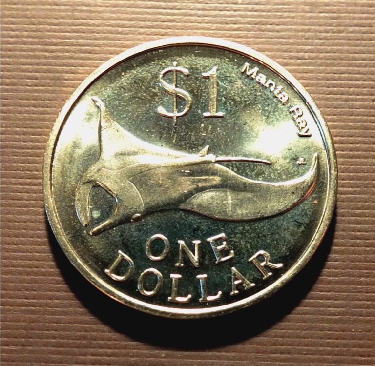 Read more about the article MICRONESIA – 2012 – 1 DOLLAR  BRASS FANTASY COIN- MANTA RAY  BU    N#44521   NEK