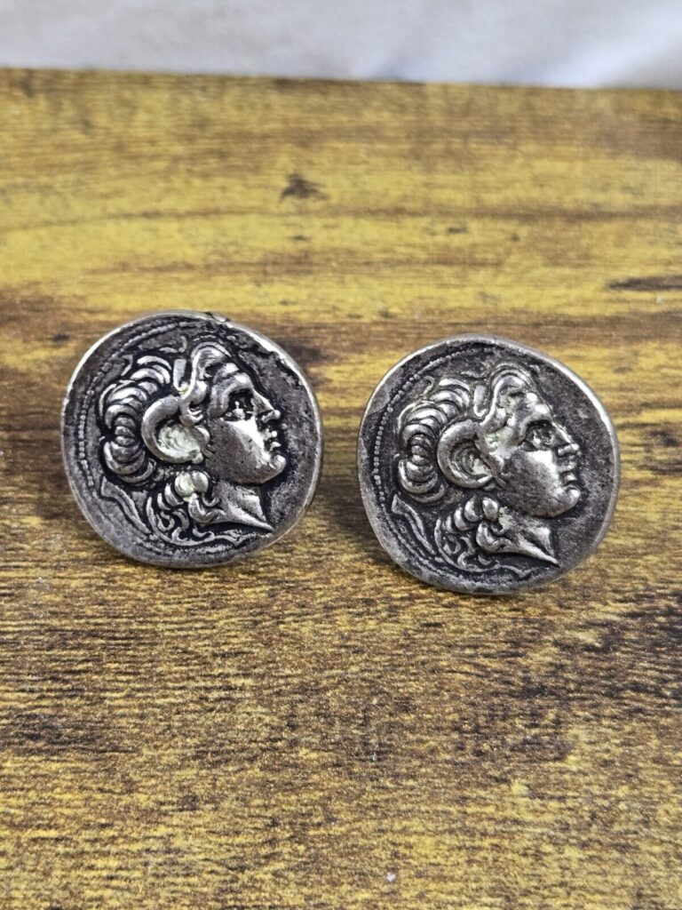 Read more about the article Alexander The Great Lysimachos coin Silver Cufflinks – Macedonia King – Vergina