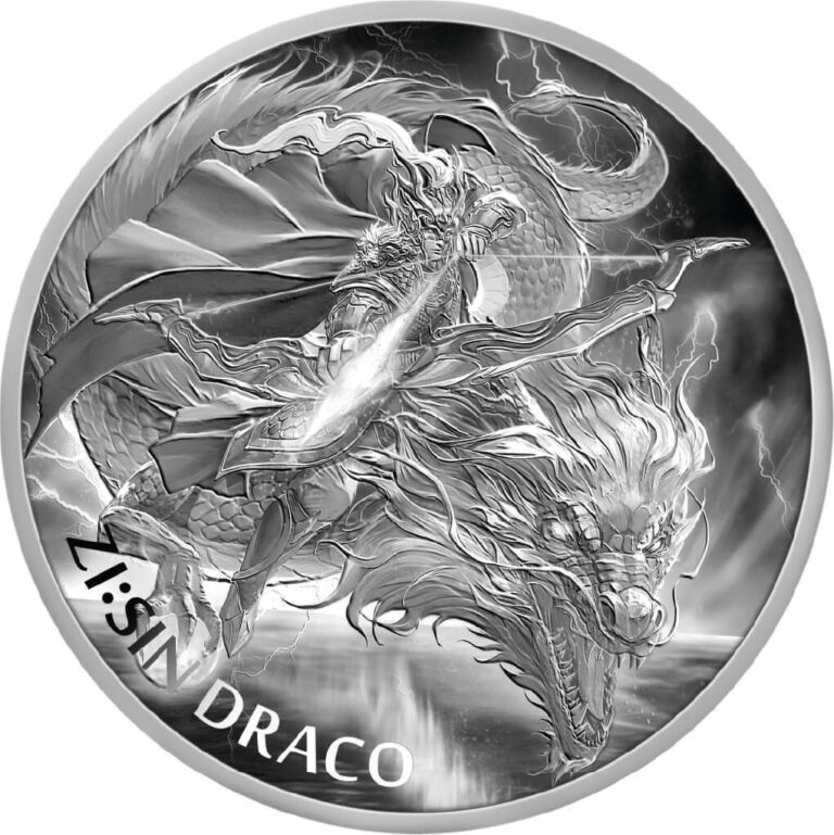 Read more about the article 2024 South Korea Year of the Dragon Zi:Sin Draco 1 oz Silver BU Coin