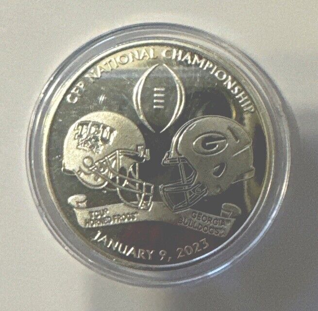 Read more about the article GEORGIA BULLDOGS VS TCU HORNED FROGS 2023 COLLEGE FOOTBALL PLAYOFF COIN HIGHLAND