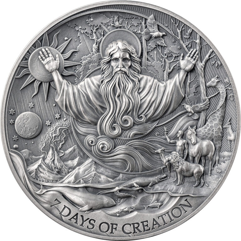 Read more about the article 2024 Cameroon Bible Stories The Seven Days of Creation 2 oz Silver Coin