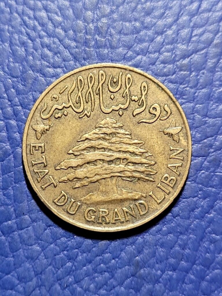 Read more about the article LEBANON 5 Piastres 1940  Bronze VF KM# 5.2 ETAT DU GRAND LIBAN دولة لبنان الكبير