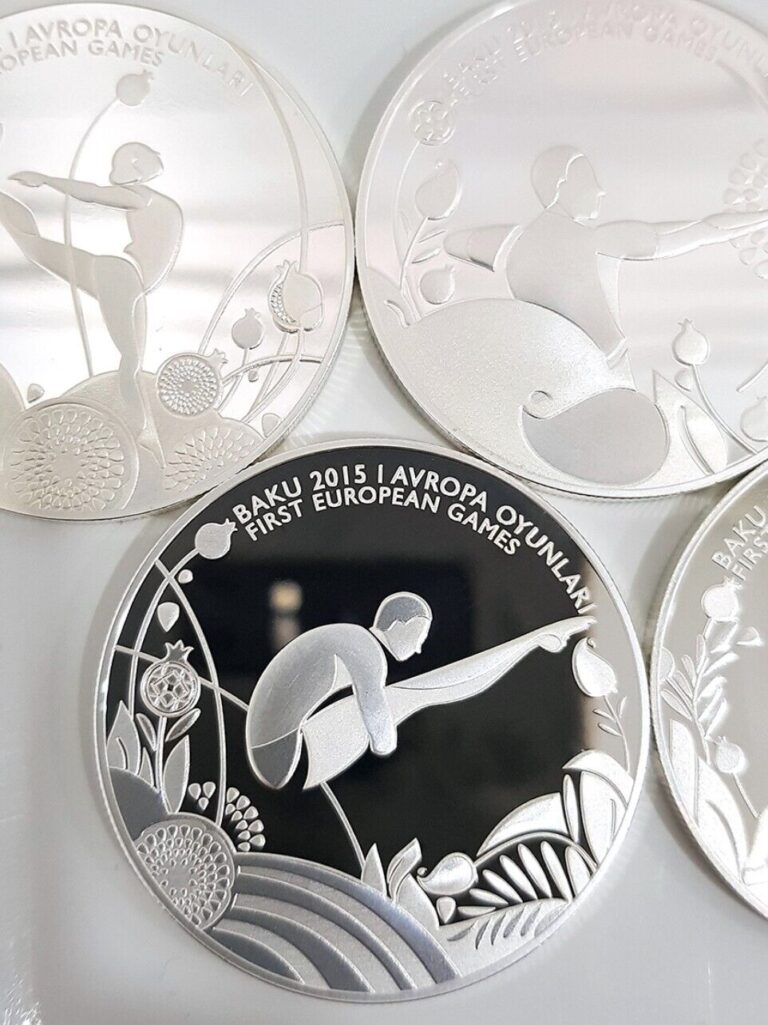 Read more about the article AZERBAIJAN 5 MANAT BAKU 2015 FIRST EUROPEAN GAMES DIVING .999 FINE SILVER COIN