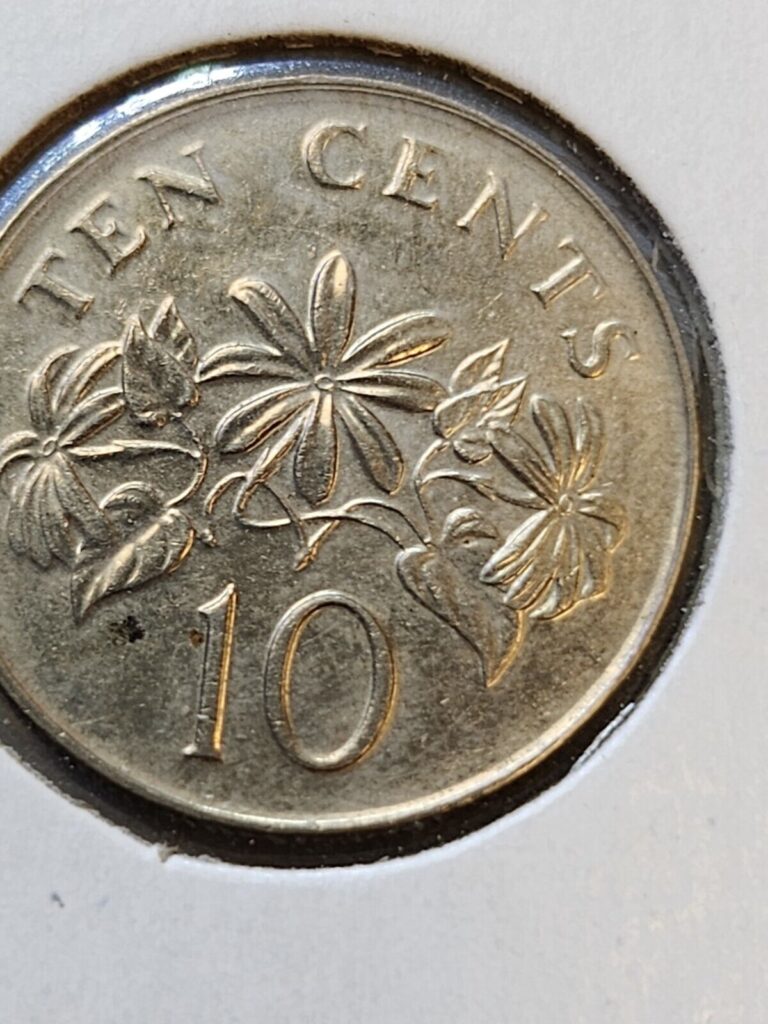 Read more about the article 1993 Singapore 10 Cents coin Brilliant Uncirculated jasmine Flowers