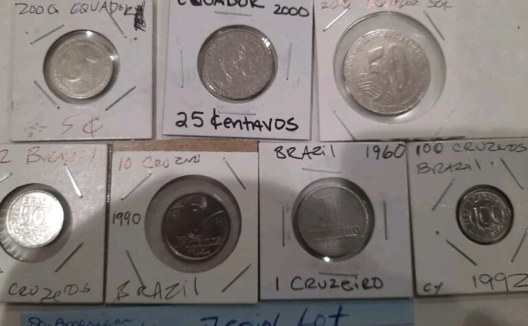 Read more about the article S.Amer. Coin Lot Of 7  Brazil and Ecuador