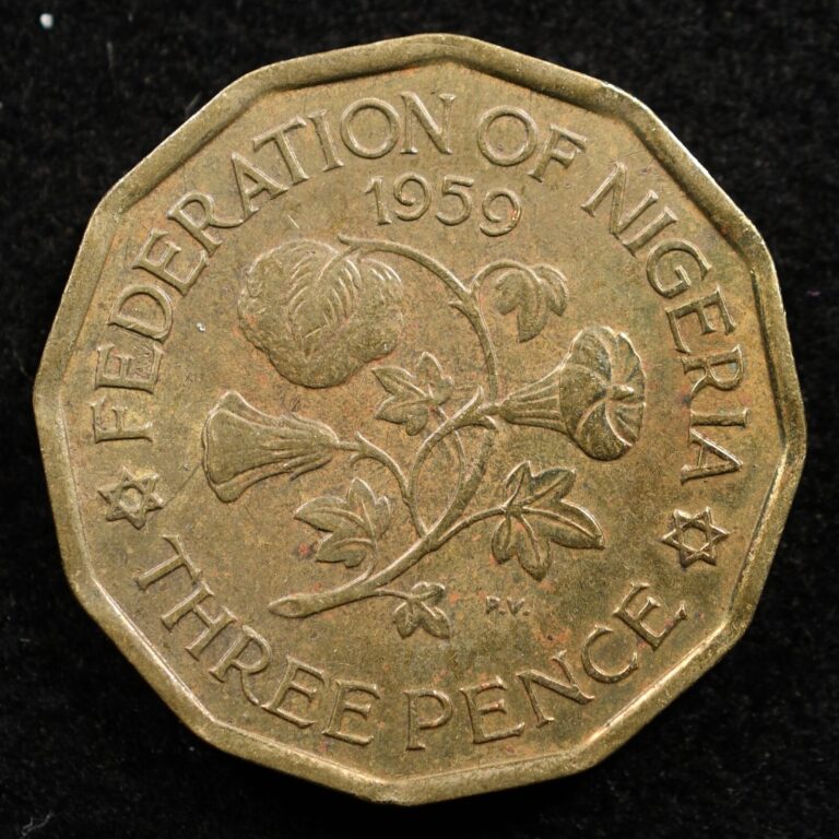 Read more about the article Nigeria 3 Pence 1959  Coin  Inv#F617