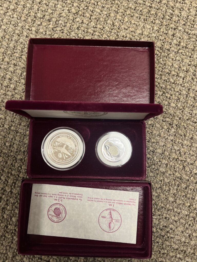 Read more about the article 1986 Marshall Islands 2 Coin Silver Proof Set (1 and 1/2 oz ASW) COA