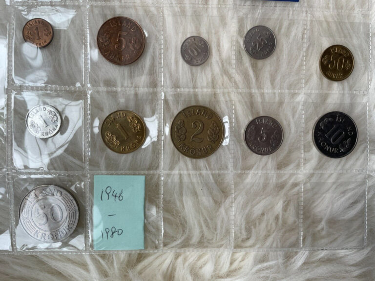 Read more about the article Iceland 11 Coins Set / Icelandic 1946-1980