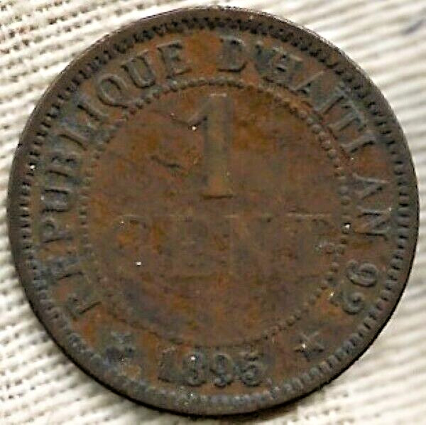 Read more about the article 1895 HAITI- BEAUTIFUL HISTORICAL BRONZE 1 CENTIME – FREE SHIPPING
