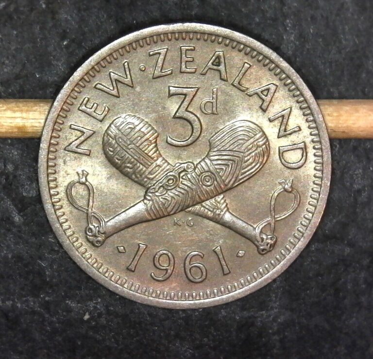 Read more about the article XF+/-  1961 New Zealand – George V  Sixpence Very Nice Clean Coin!!!  001115