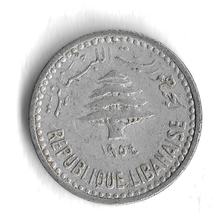 Read more about the article 1954 Lebanon 5 Piastres World Coin – Mintage 4 440 000 – KM# 18