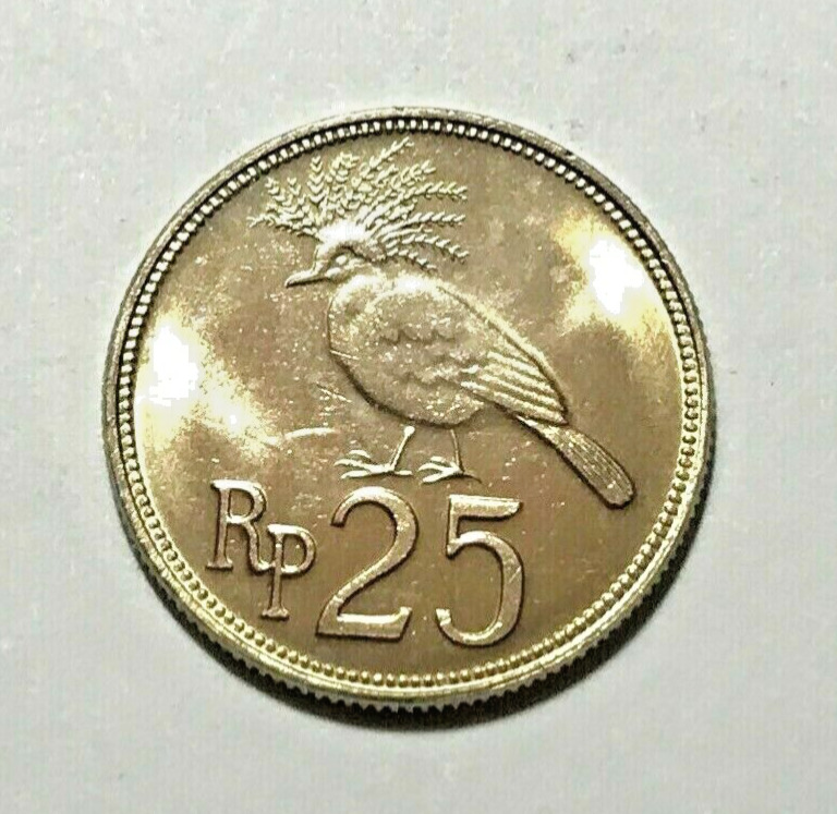 Read more about the article 1971 Indonesia Coin 25 rupiah Asia Victoria Crowned Pigeon Bird Animal Wildlife