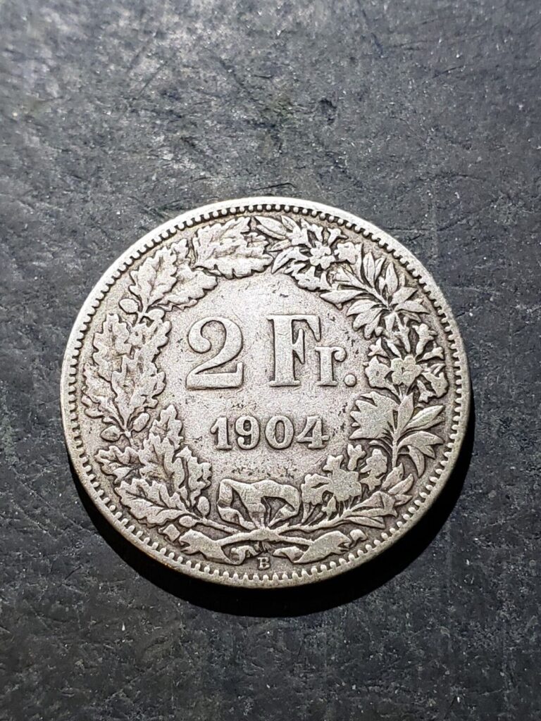 Read more about the article 1904 Switzerland SILVER 2 Francs Coin ***LOW MINTAGE COIN*** 200 000