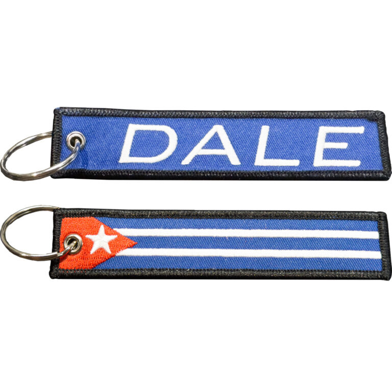 Read more about the article EL13-024 Dale Cuban Flag Cuba Pride embroidered keychain with keyring