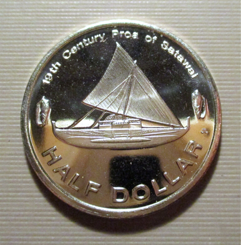 Read more about the article MICRONESIA- 2012 -HALF DOLLAR BU FANTASY PROOF COIN-PROA OF SATAWAL N#39094 IEG