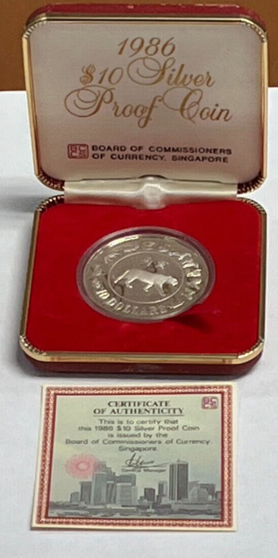 Read more about the article 1986 $10 Singapore Proof Silver Coin – Year of Tiger  10 Dollars