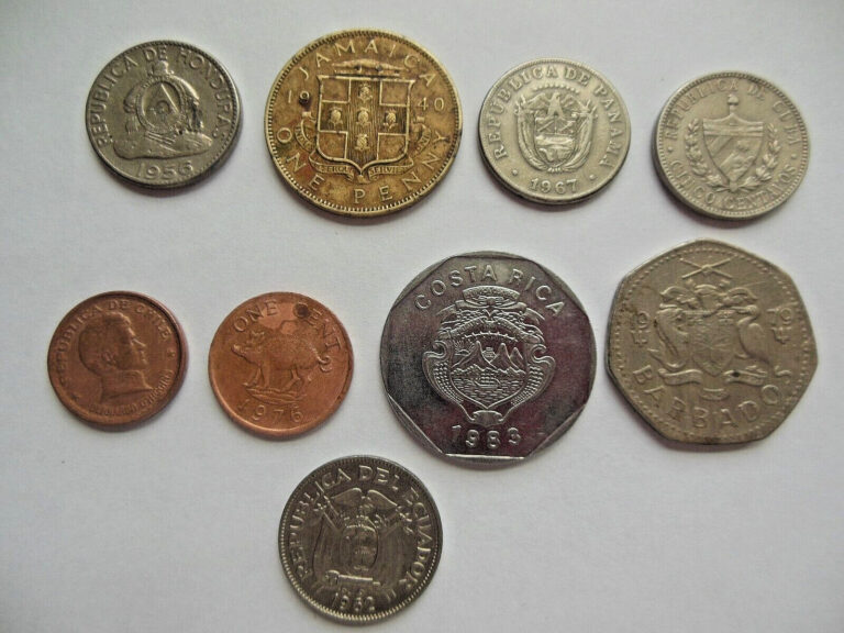 Read more about the article Central and S. America  Caribbean Is. coins lot of 9