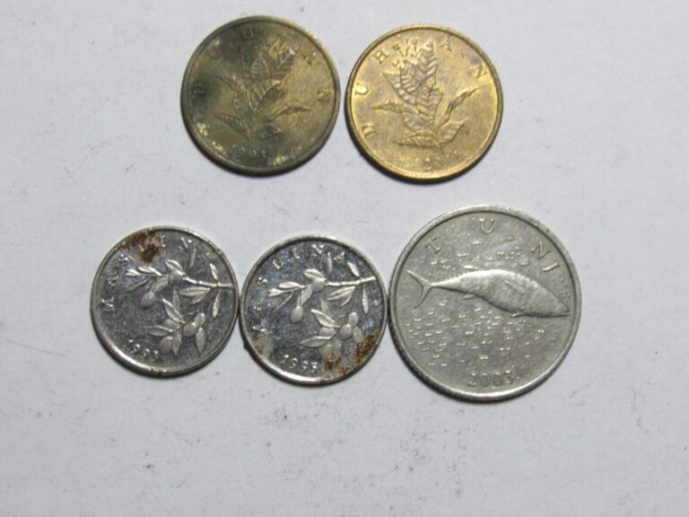 Read more about the article Lot of 5 Different Croatia Coins – 1993 to 2011 – Circulated