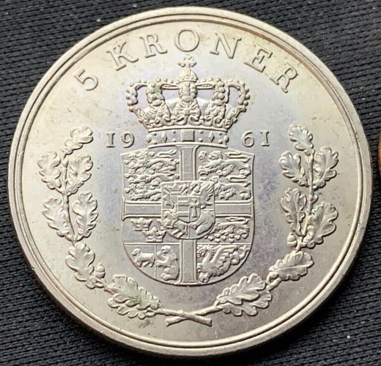 Read more about the article 1961 Denmark 5 Kroner Coin UNC +      #M273