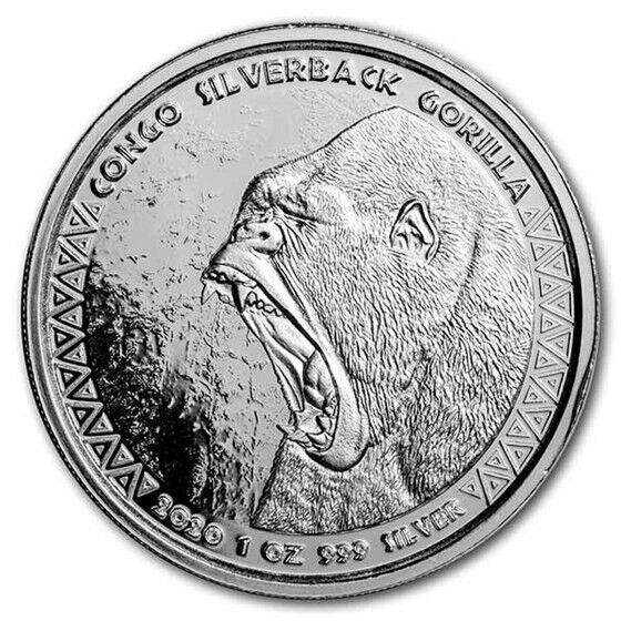 Read more about the article 2020 Republic of Congo Prooflike Silverback Gorilla 1 oz Silver Coin