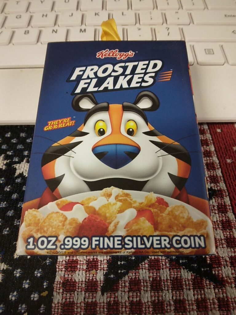 Read more about the article Chad 2024 Tony the Tiger Kelloggs Frosted Flakes™ 1 oz .999 Silver Coin LOT#617