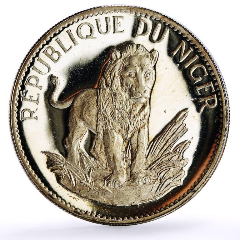 Read more about the article Niger 10 francs Decimal Coinage Lion Obverse KM-8.1 proof silver coin 1968