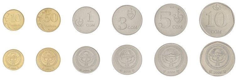 Read more about the article Kyrgyzstan 10 Tyiyn – 10 Som 6 Pieces Set  2008-2009  KM #12-43  Mint