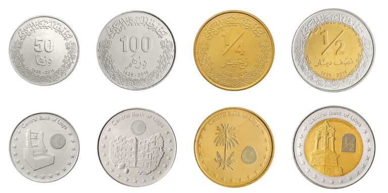 Read more about the article Libya 50 Dirhams – 1/2 Dinar 4 Pieces Set  2014  KM #32-35  Mint