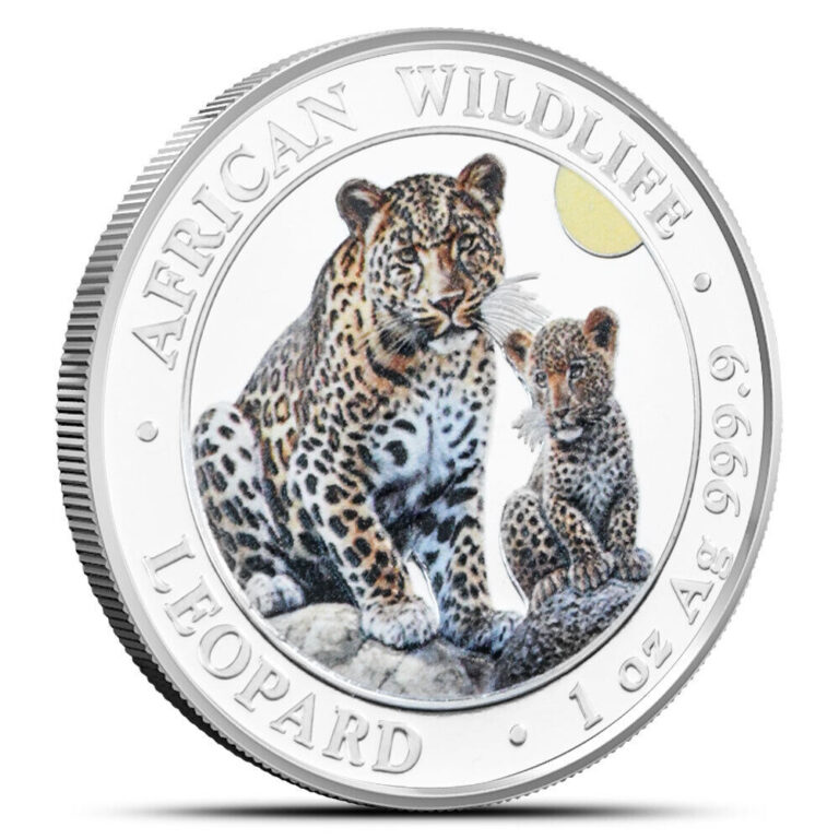 Read more about the article 2024 1 oz Colorized Somalia Silver African Wildlife Leopard Coin (BU)