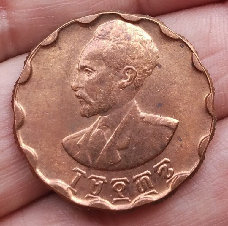 Read more about the article ETHIOPIA 1944 25 SANTEEM VINTAGE COPPER WORLD COIN – EXC RED