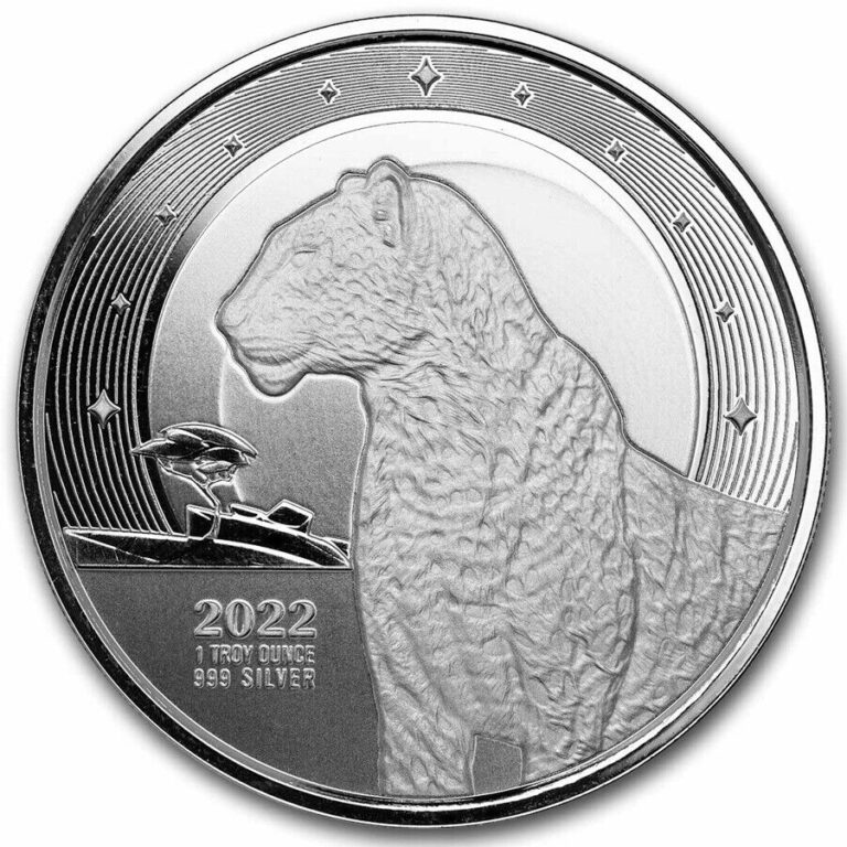 Read more about the article 2022 Republic of Ghana 1 oz Silver 5 Cedi African Leopard BU