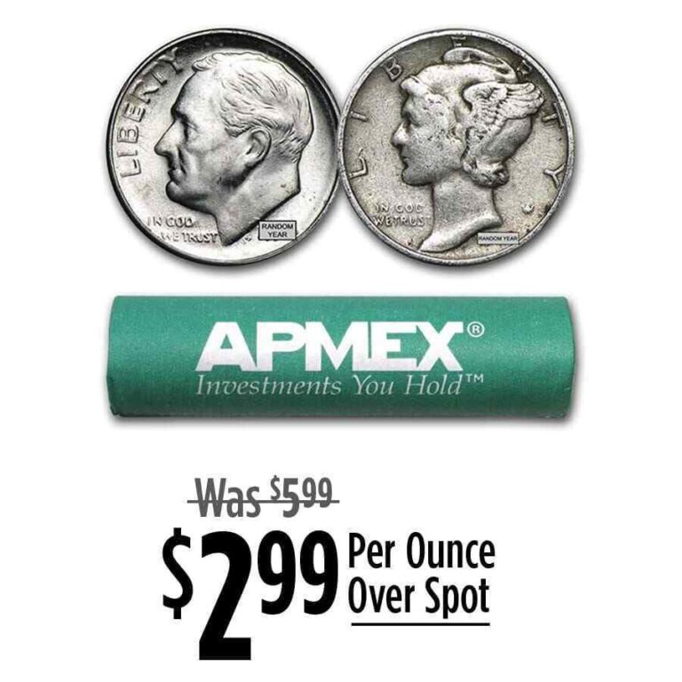 Read more about the article 90% Silver Coins – $5 Face Value Roll – Dimes