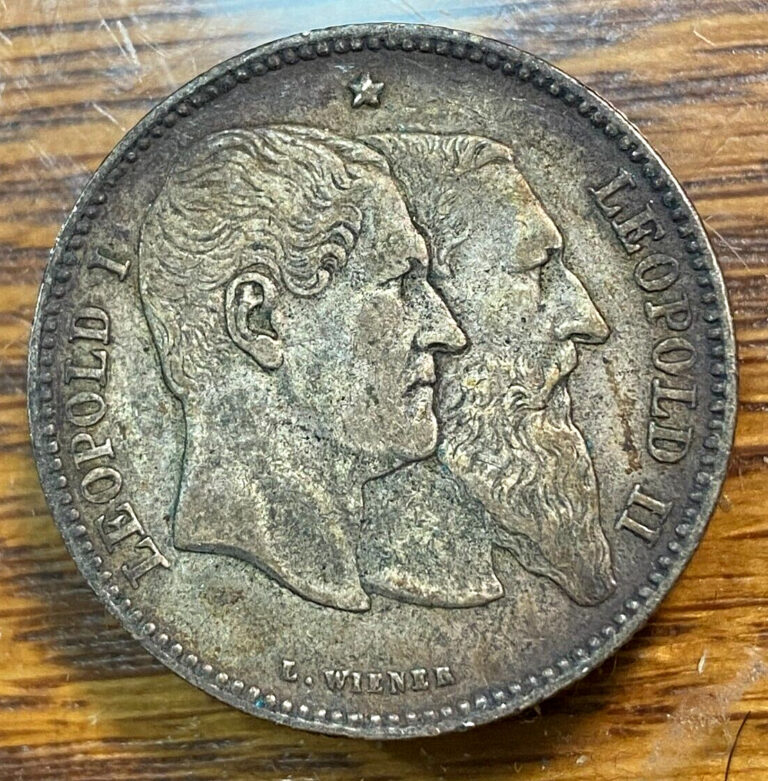 Read more about the article 1880 Belgium 2 Francs Choice Original XF KM-39 Mintage 118K 1-Year Type CHRC