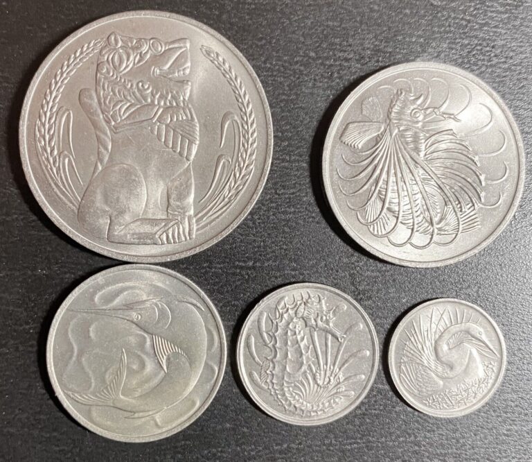Read more about the article SINGAPORE LOT OF 5 COINS 5-10-20-50 CENTS $1 DOLLAR 1968-1979