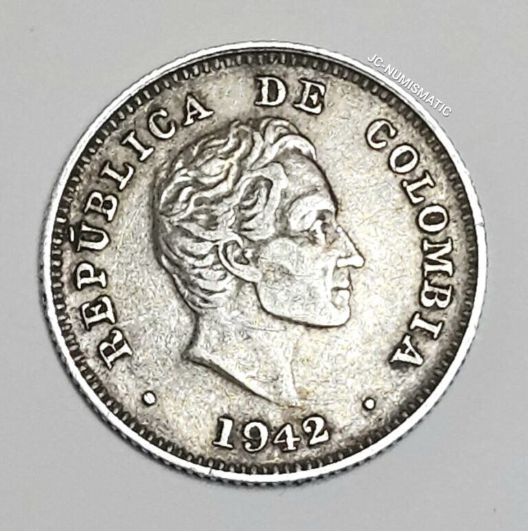 Read more about the article 1942 – 10 Centavos Colombia Coin- Silver 0.900- Antique – KM# 196 – BEAUTIFUL!!!