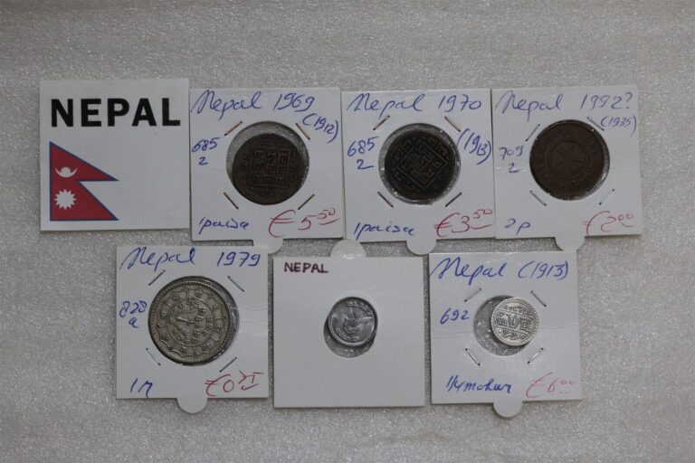 Read more about the article NEPAL – 6 OLD COINS LOT WITH SILVER B49 #1739