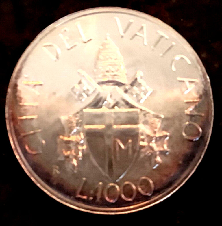 Read more about the article 1989 VATICAN CITY 1000 LIRE SILVER COIN KM219 UNCIRCULATED