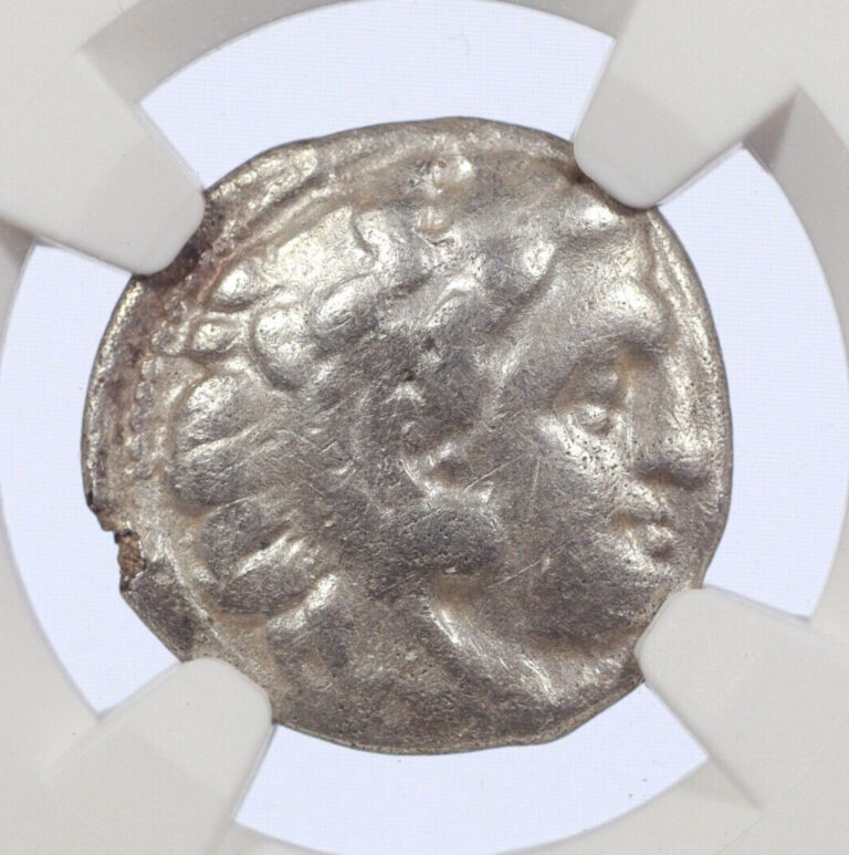 Read more about the article Alexander the Great III AR Drachm Macedon Greek Silver Coin 336-323 BC – NGC F