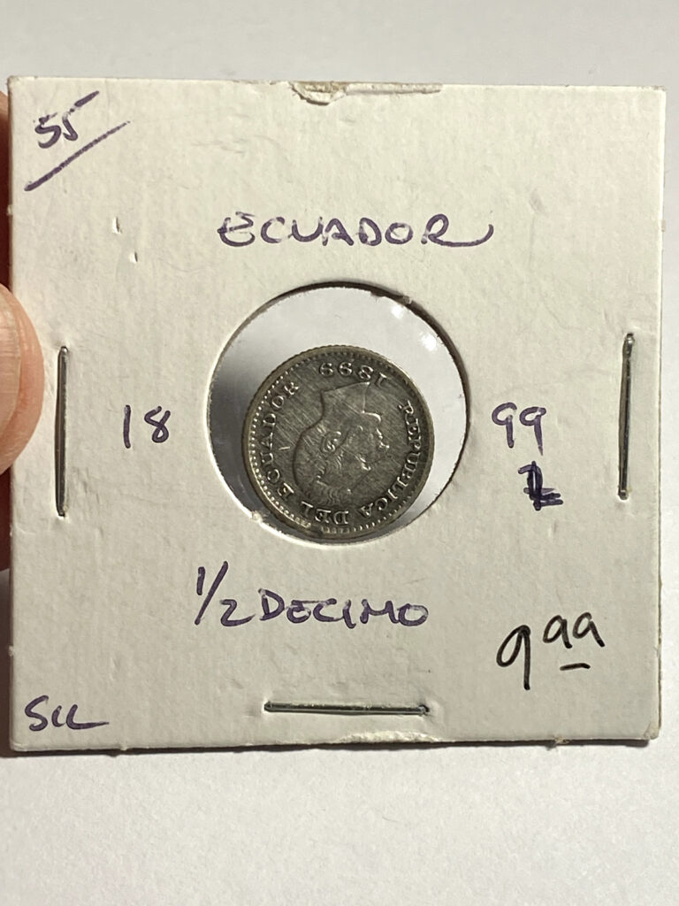 Read more about the article 1899 L Ecuador 1/2 Decimo – Silver