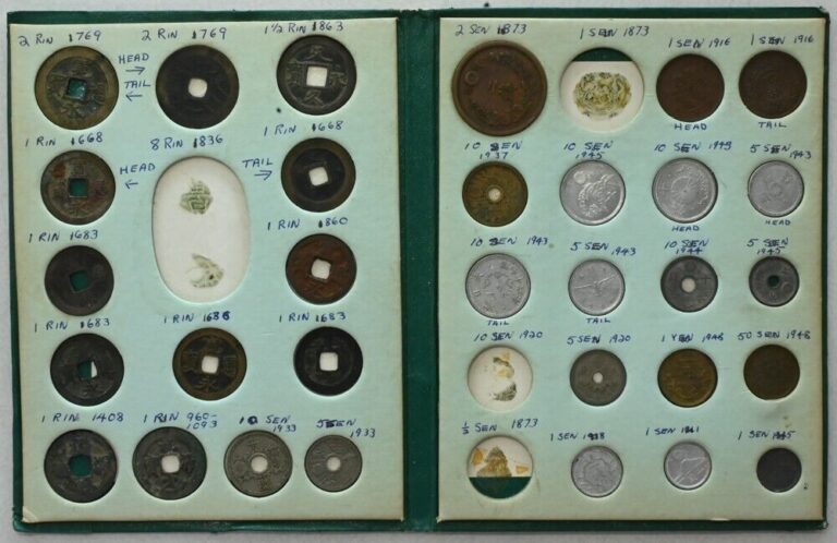 Read more about the article Japan 1683-1933 Old Coin Folder with Coins B2U0216 combine shipping