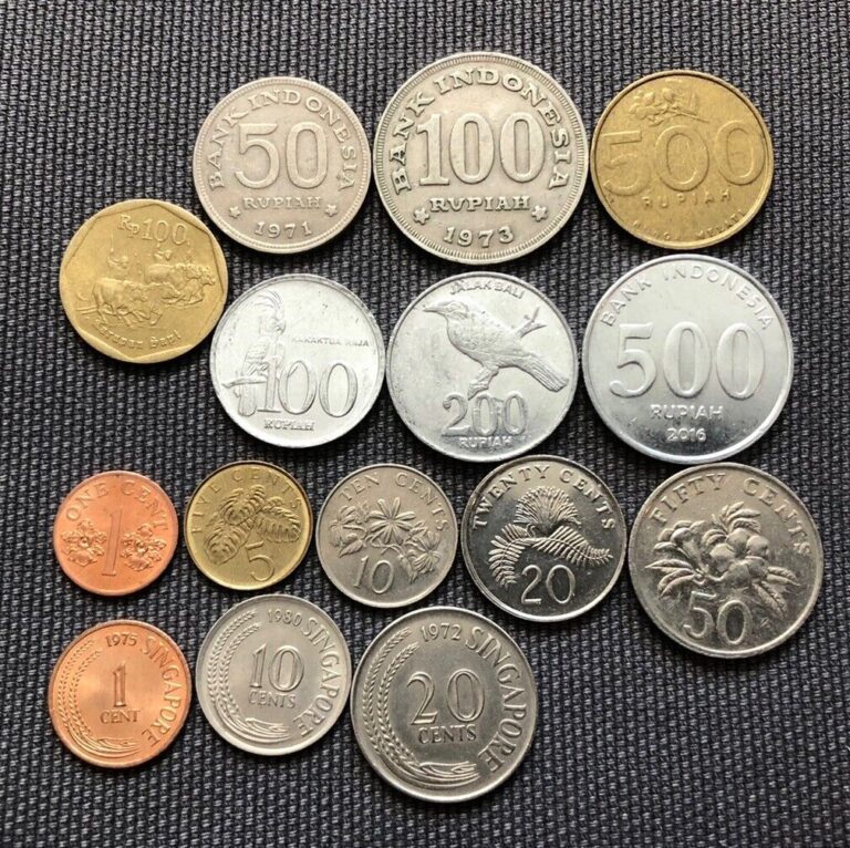Read more about the article Indonesia 🇮🇩 Singapore 🇸🇬 Lot Of 15  World Foreign Coins