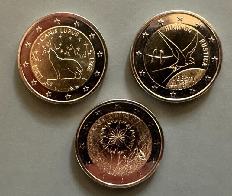 Read more about the article Estonia 2022-2024 UNC Set of 3 Commemorative 2 EUR Coins “National Symbols”